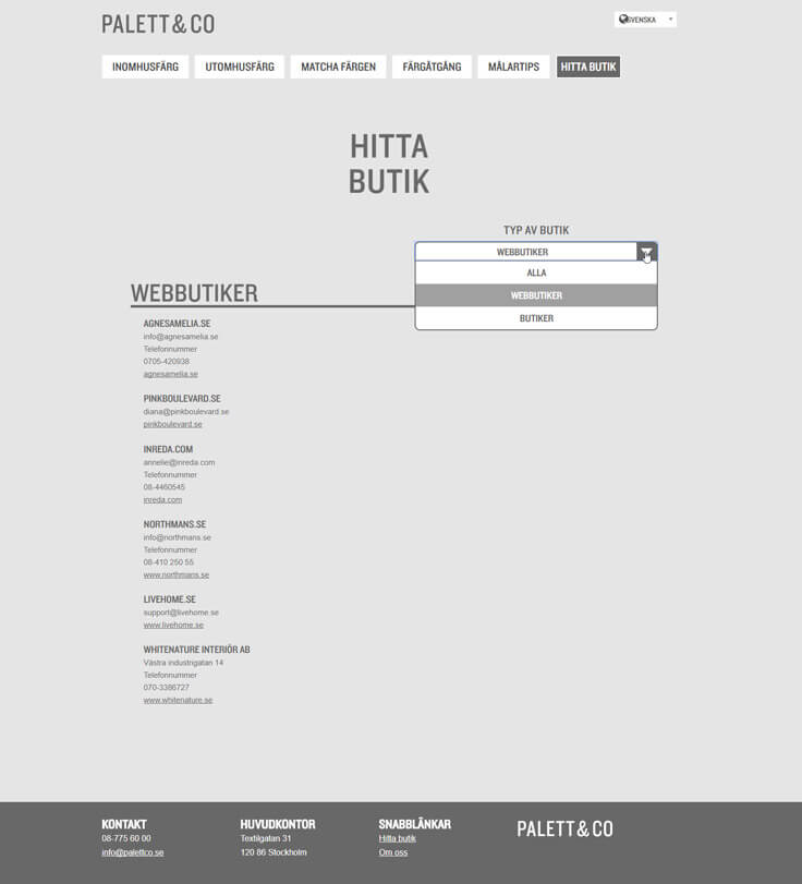 Projektowanie stron www - Palettco, sklepy