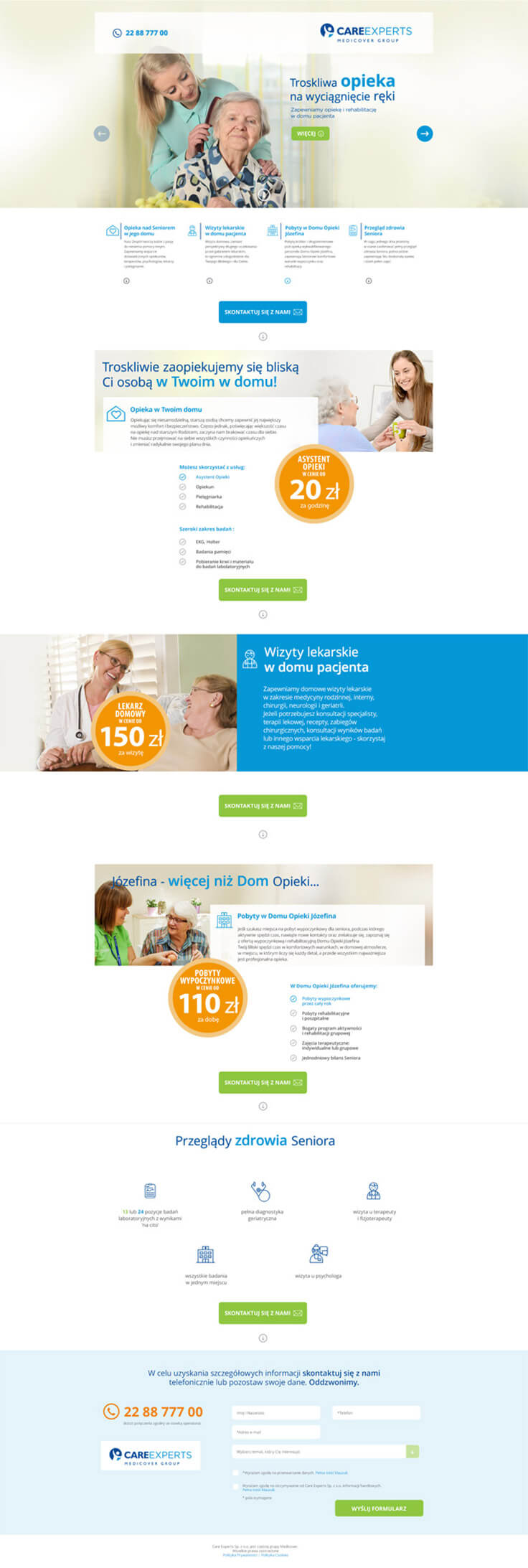 Projektowanie stron www - Medicover, strona główna