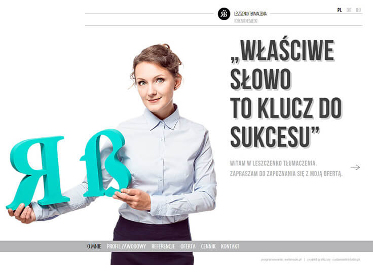 Projektowanie stron www - Leszczenko, strona główna