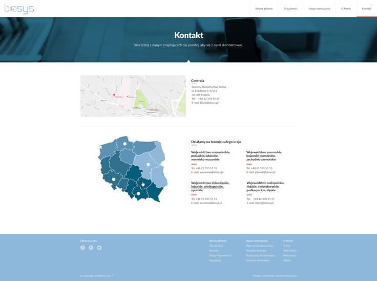Projektowanie stron www - Biosys, kontakt
