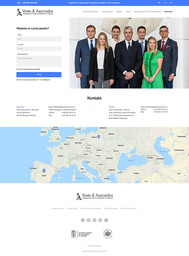 Projektowanie stron www - Vares, kontakt