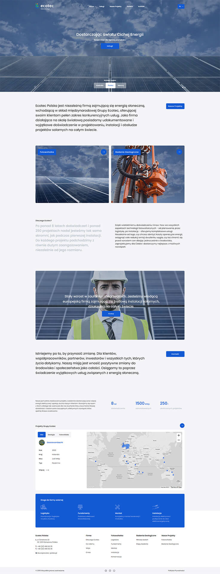 Projektowanie stron www - Ecotec, strona główna