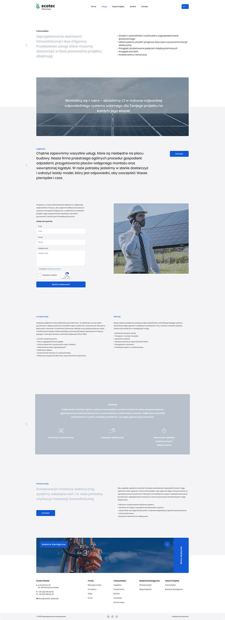 Projektowanie stron www - Ecotec, usługi