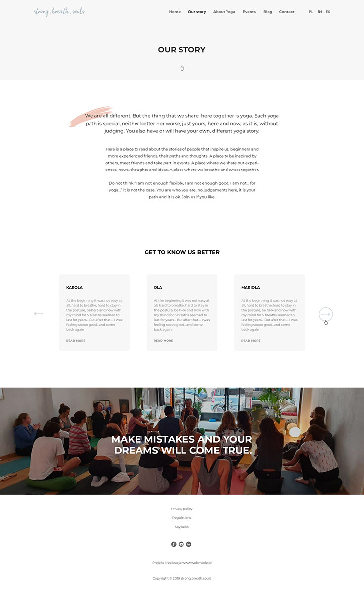 Projektowanie stron www - sbs, our story