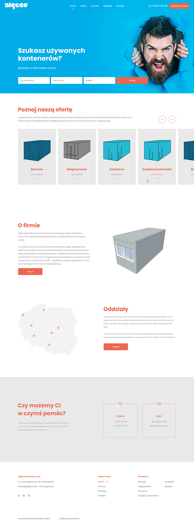Projektowanie stron www - algeco kontenery używane