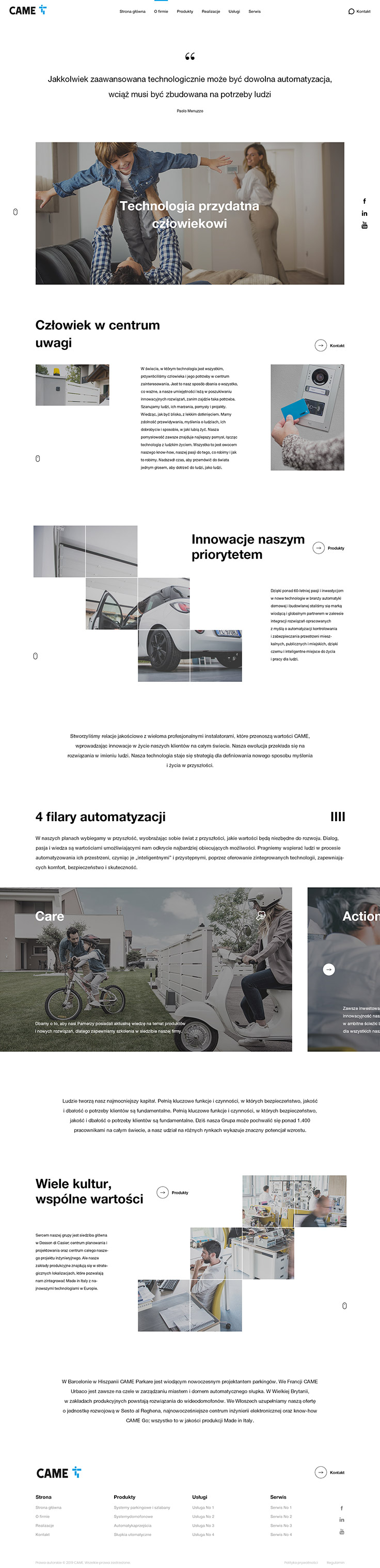 Projektowanie stron www- Came, o firmie